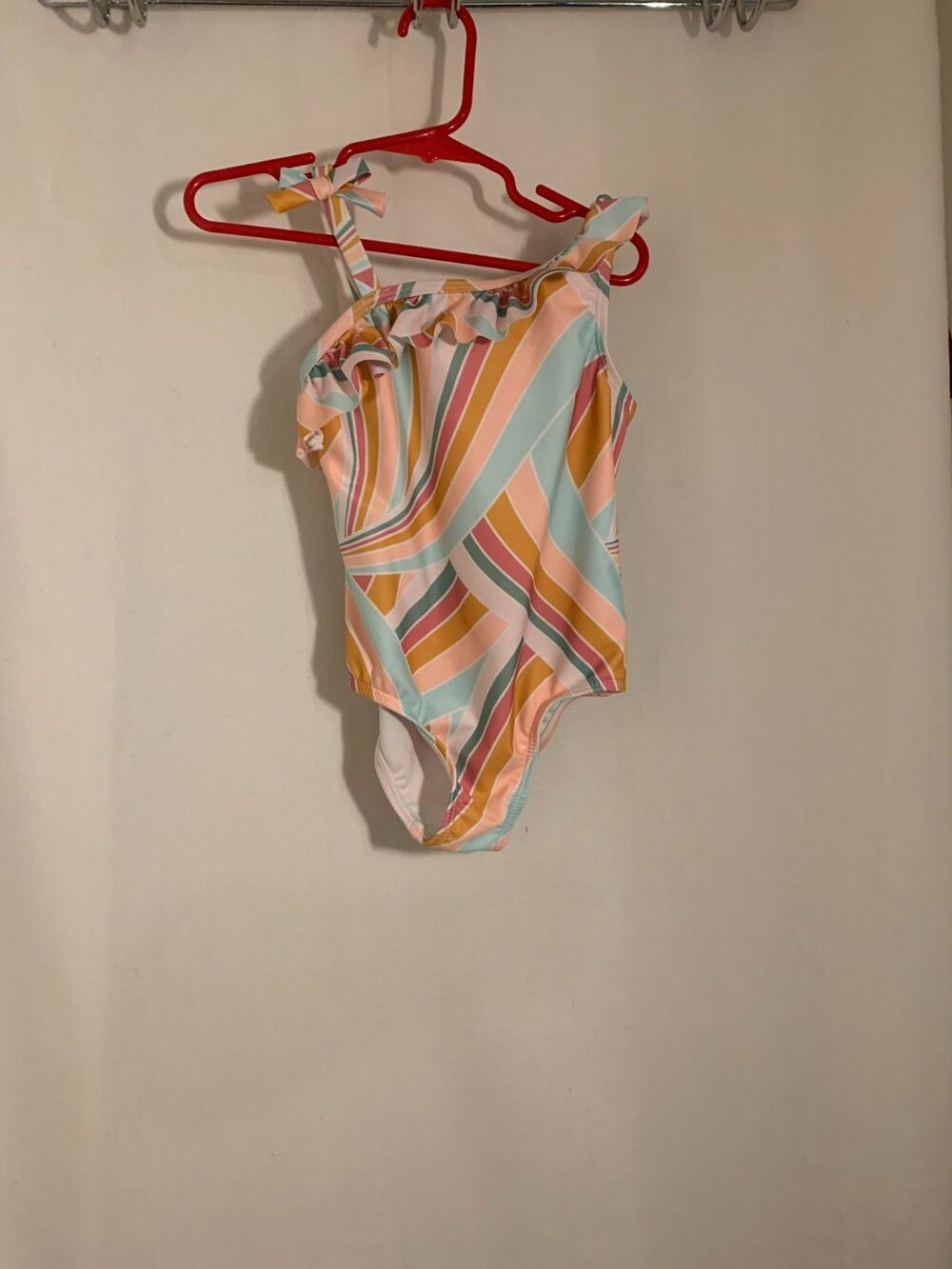 Wonder nation multi-colored ruffled top swimsuit 3t